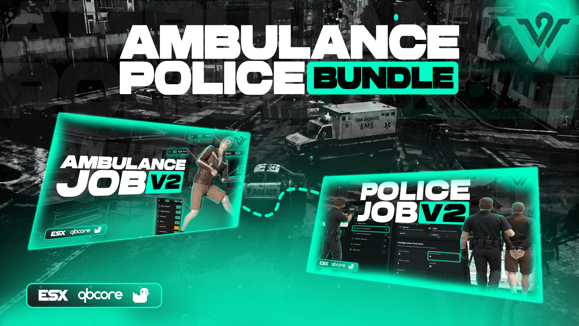 Ambulance + Police Bundle · Wasabi Scripts
