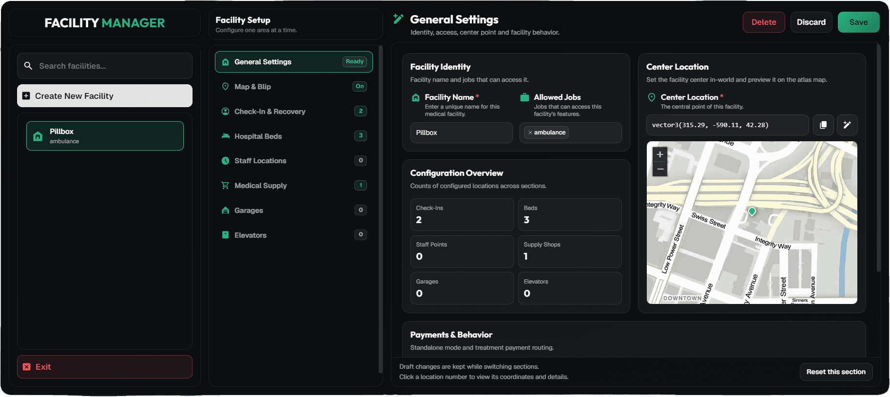 Facility Panel